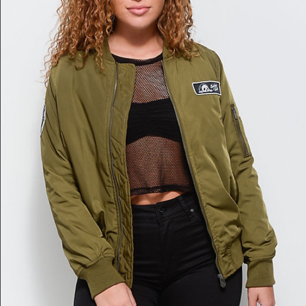 Olive Bomber Jacket Lurking Class by Sketchy Tank